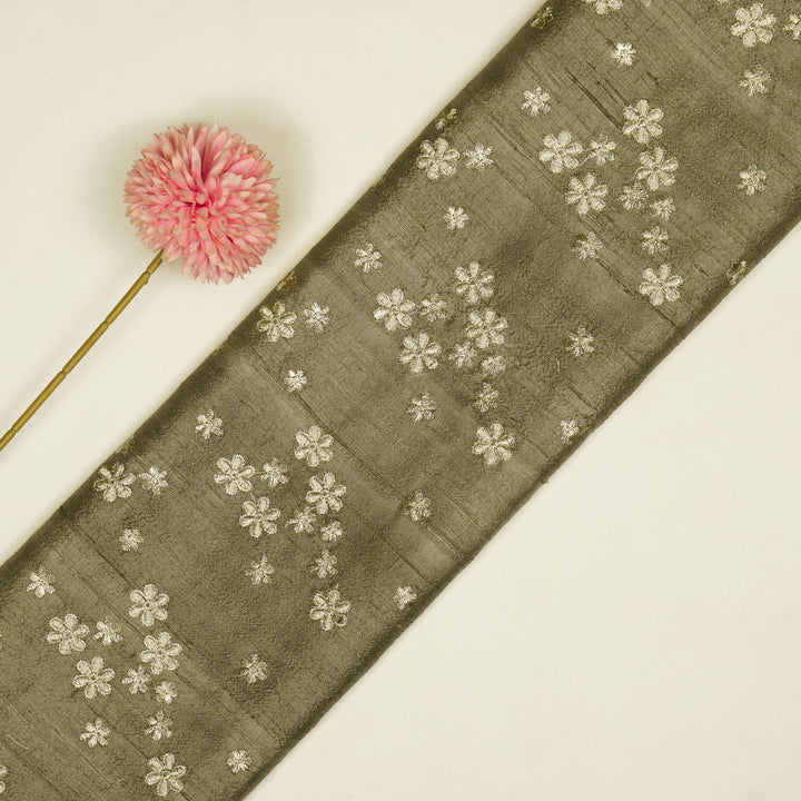Afnan Buti on Mouse Raw Silk Embroidered Fabric