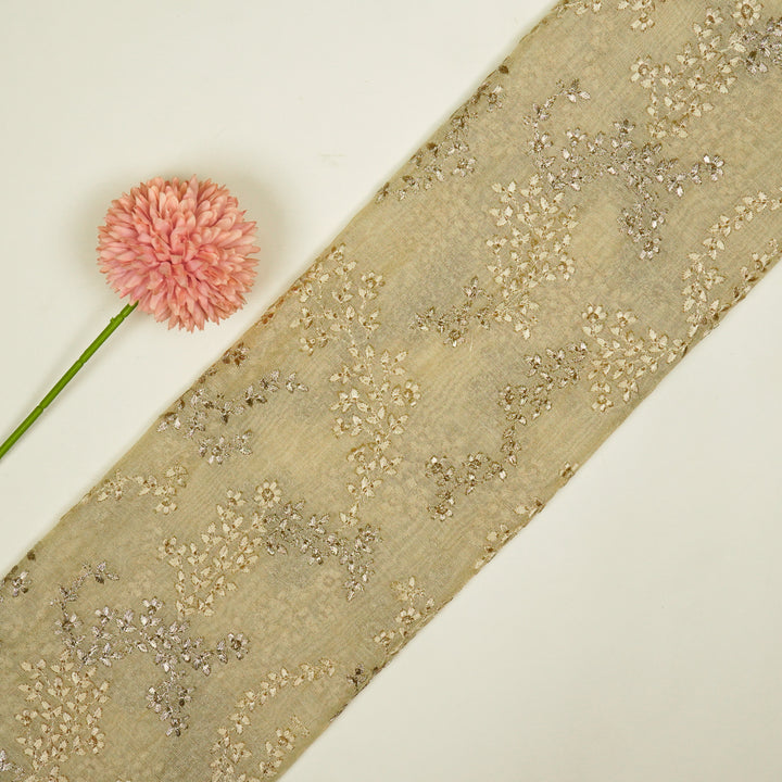 Amoli Jaal on Natural Tissue Embroidered Fabric