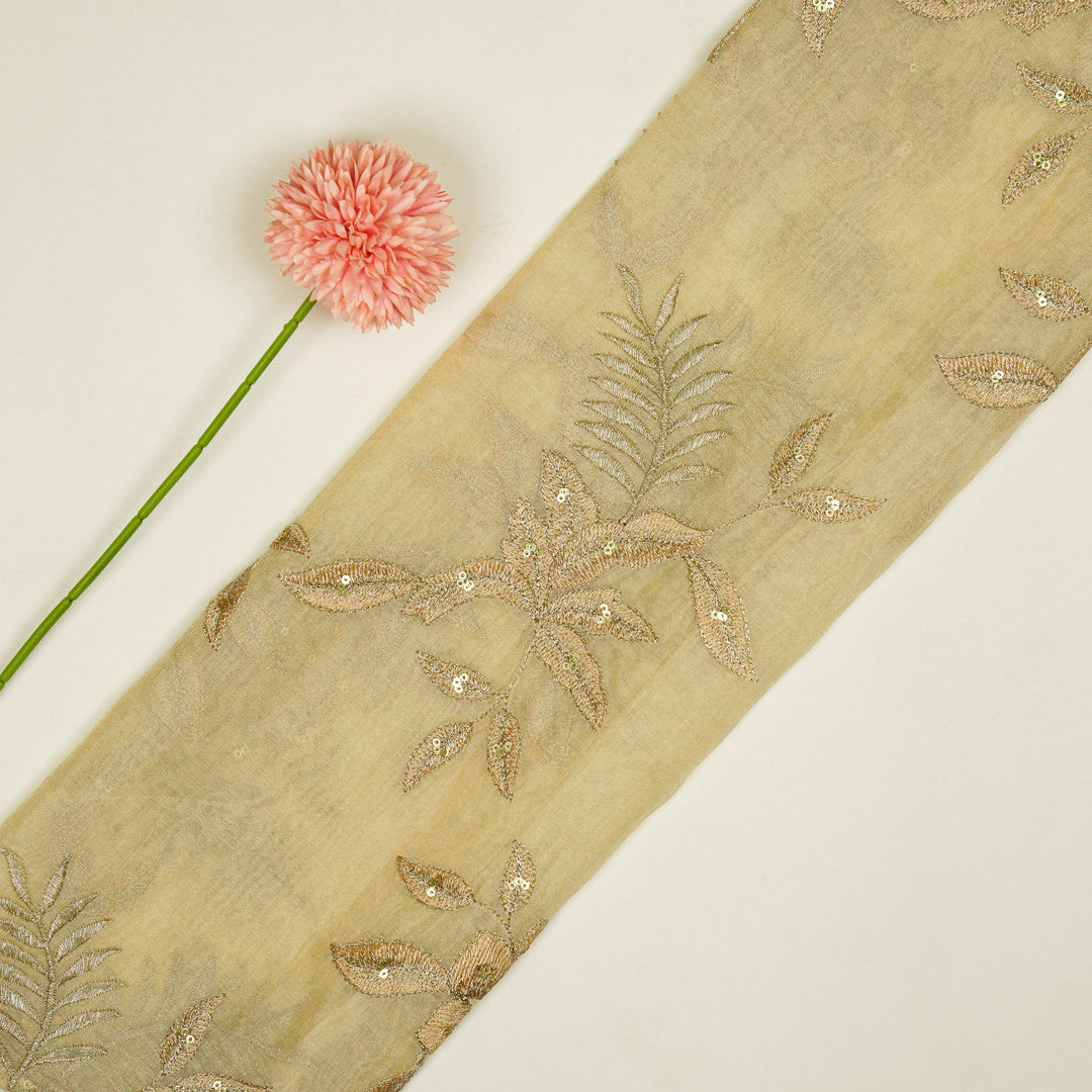 Pallavi Buta on Natural Tissue Embroidered Fabric
