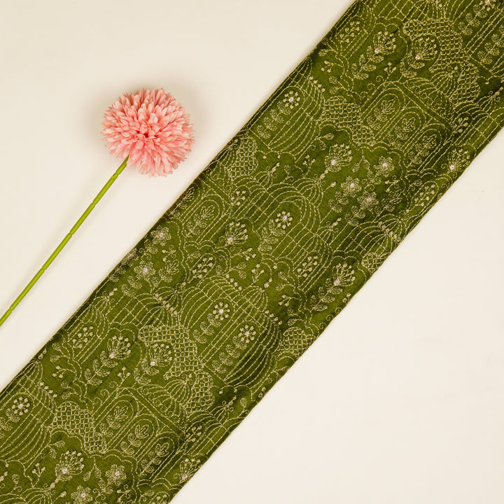 Shaira Jaal on Olive  Munga Silk Embroidered Fabric