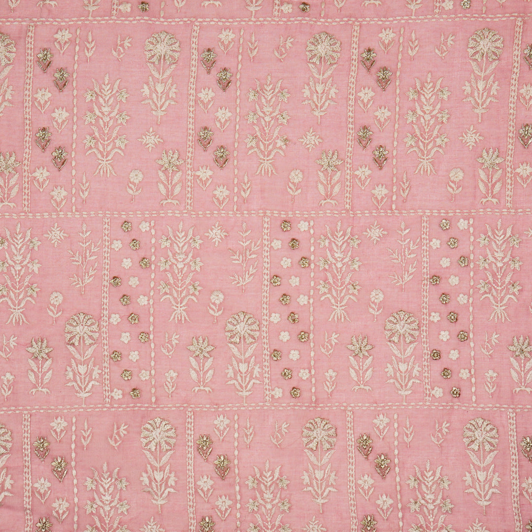 Shifa Jaal on Onion Cotton Silk Embroidered Fabric