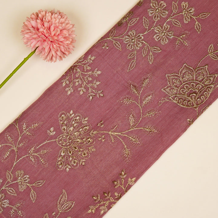 Sabira Jaal on Onion Tussar Chanderi Embroidered Fabric