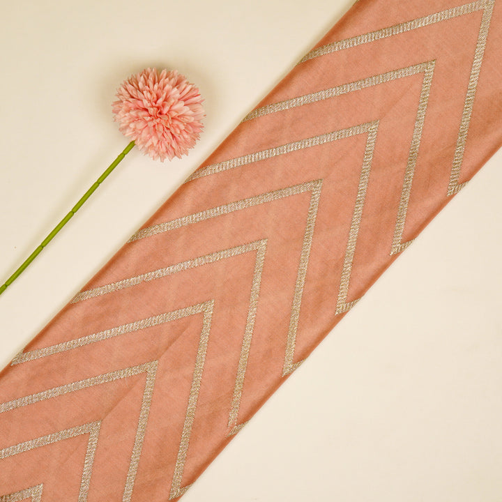 Masooma Jaal on Peach Luxe Silk Chanderi Embroidered Fabric