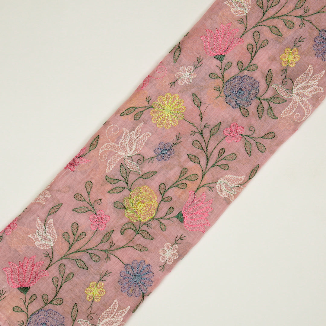 Amaira Jaal on Pink Cotton Silk Embroidered Fabric