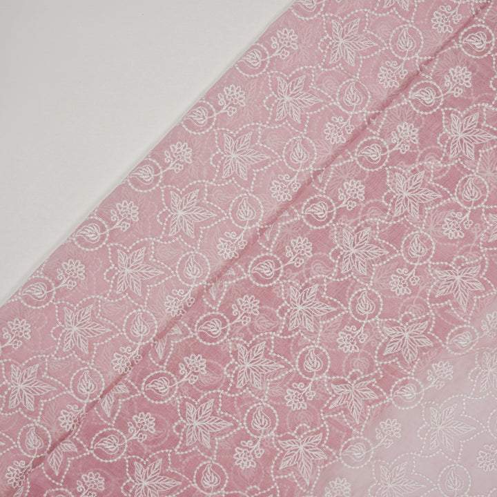 Ruchira Jaal on Pink Cotton Silk Embroidered Fabric