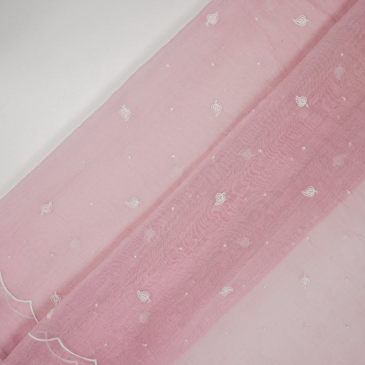 Ruchi Buti on Pink Cotton Silk Embroidered Fabric