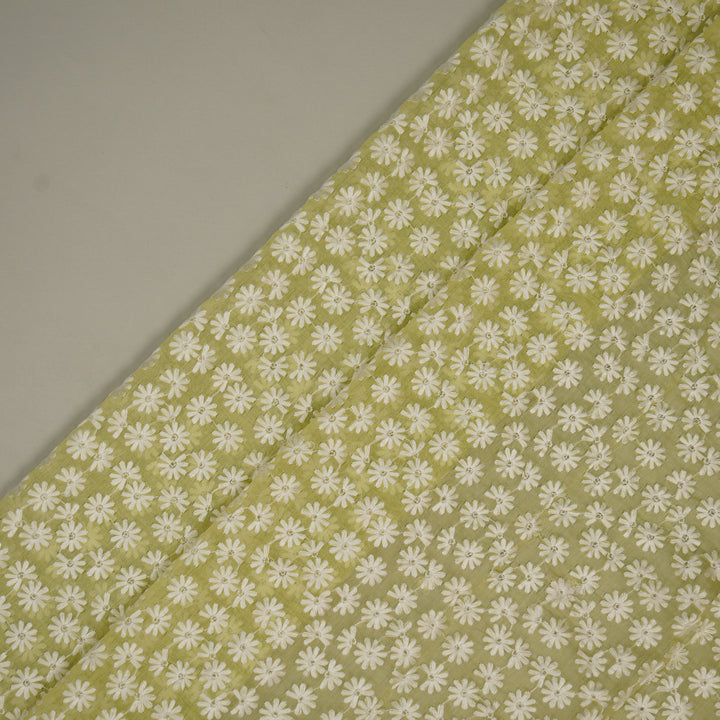 Ruhin Buti on Pista Cotton Silk Embroidered Fabric