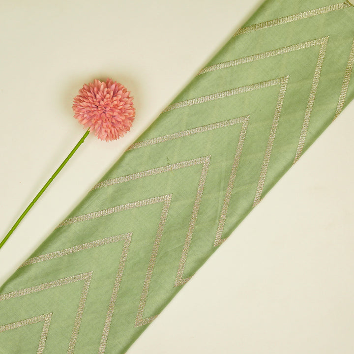 Masooma Jaal on Sea Green Luxe Silk Chanderi Embroidered Fabric