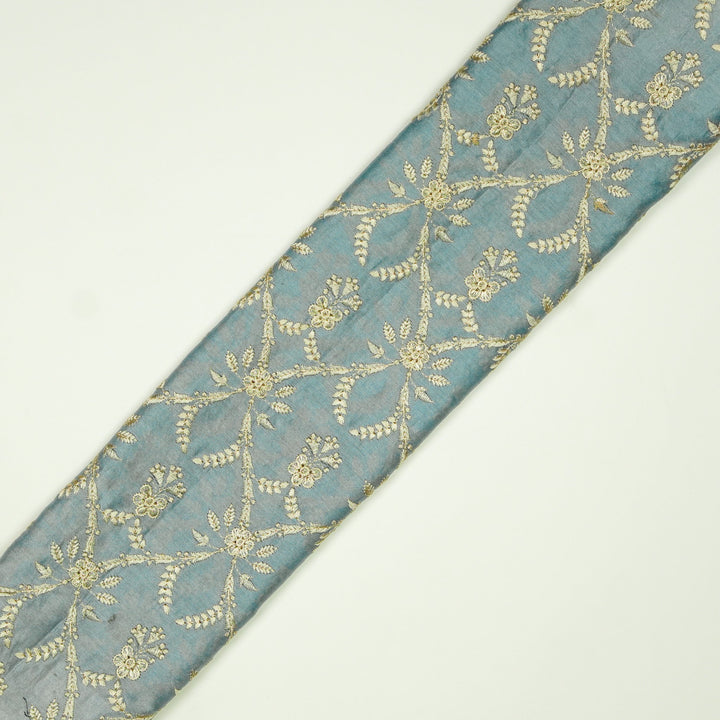 Trishika Jaal on Sky Blue Silk Chanderi Embroidered Fabric