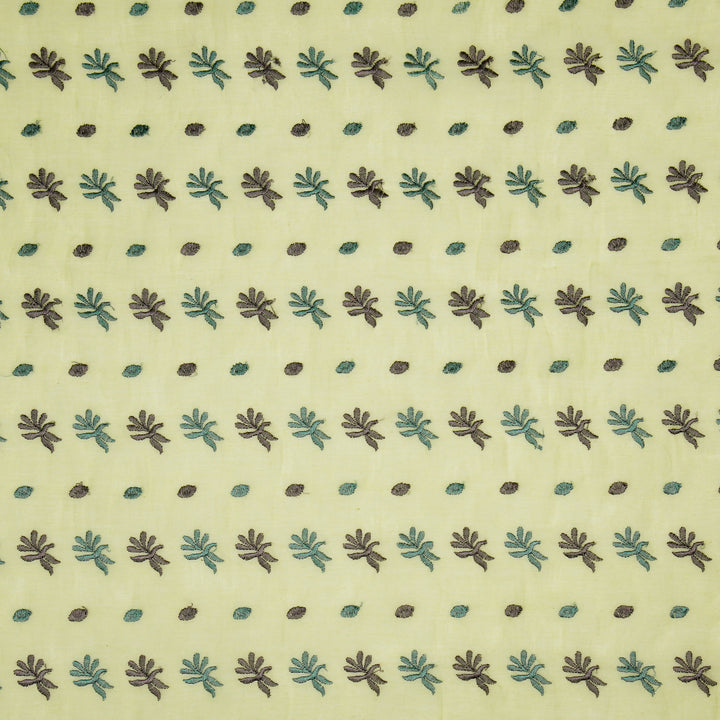 Smita Buti on Light/Yellow Cotton Silk Embroidered Fabric