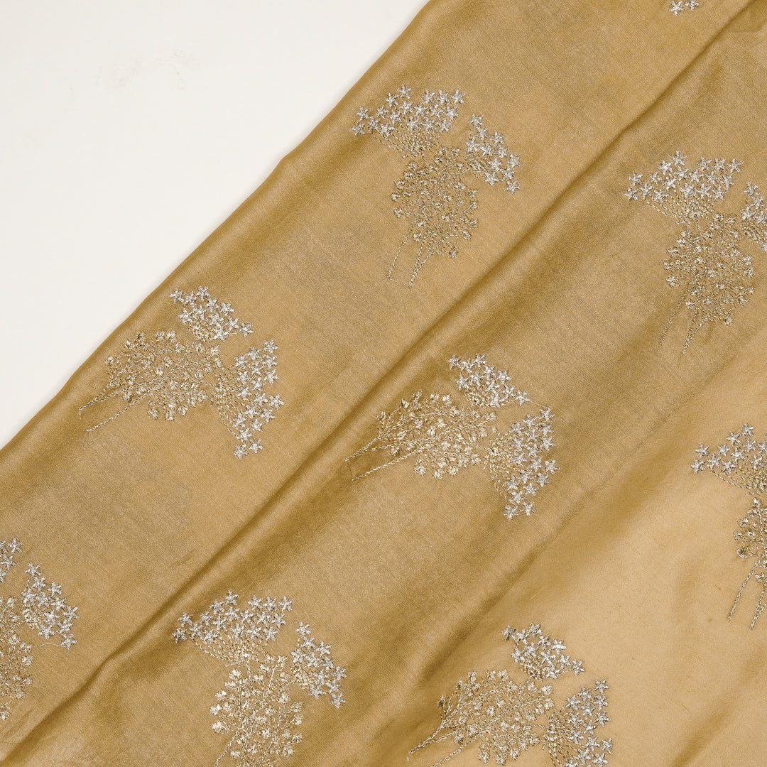 Baheera Buta on Almond Silk Chanderi Embroidered Fabric