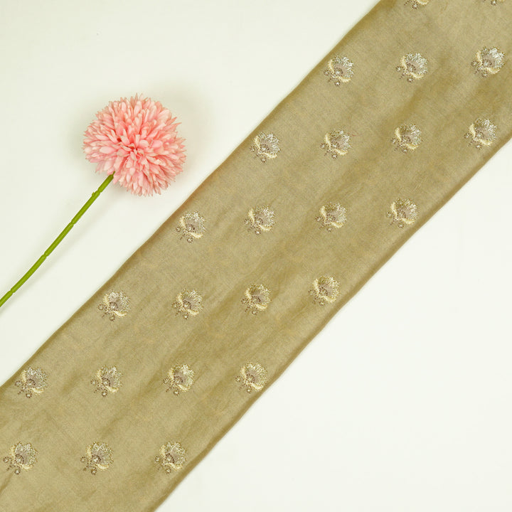 Hemika Buti on Beige Silk Chanderi Embroidered Fabric