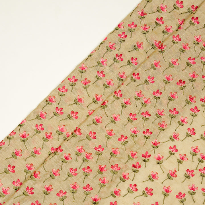 Varsha Buti on Beige Cotton Linen Embroidered Fabric