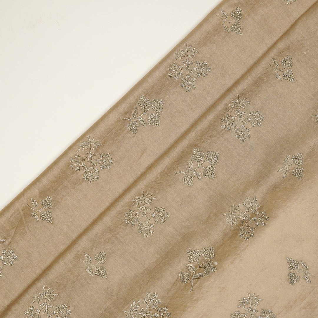 Lubna Buta Buti Mixture on Blush Silk Chanderi Embroidered Fabric