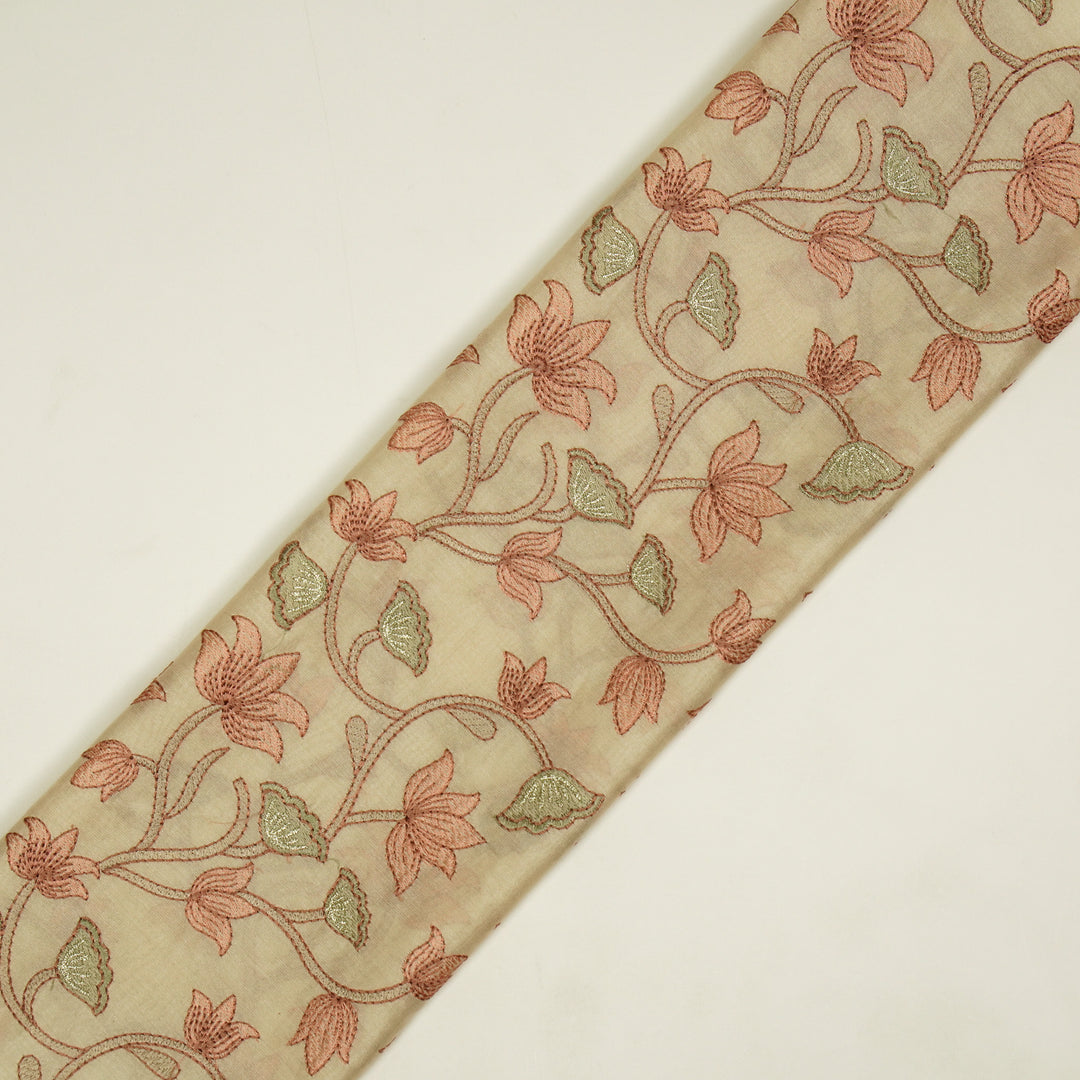 Manjusha Jaal on Cream Luxe Silk Chanderi Embroidered Fabric