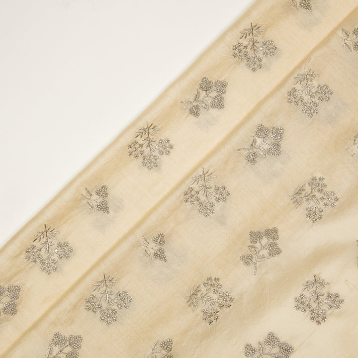 Lubna Buta Buti Mixture on Cream Silk Chanderi Embroidered Fabric