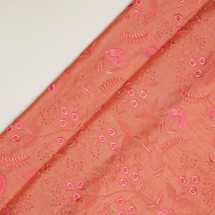 Azin Jaal on Gajari Semi Raw Silk Embroidered Fabric