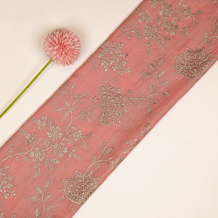 Sabira Jaal on Gajari Tussar Chanderi Embroidered Fabric