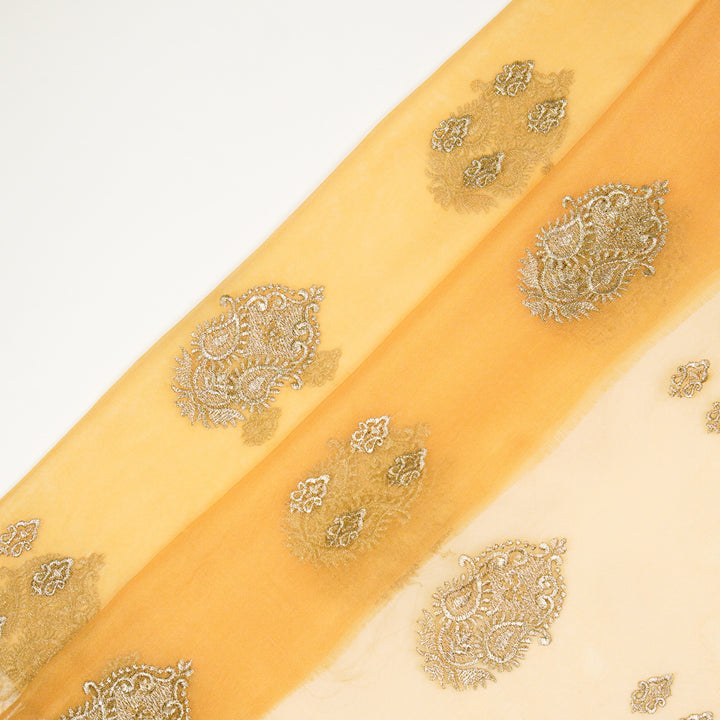 Suzan Buta on Gold Silk Organza Embroidered Fabric