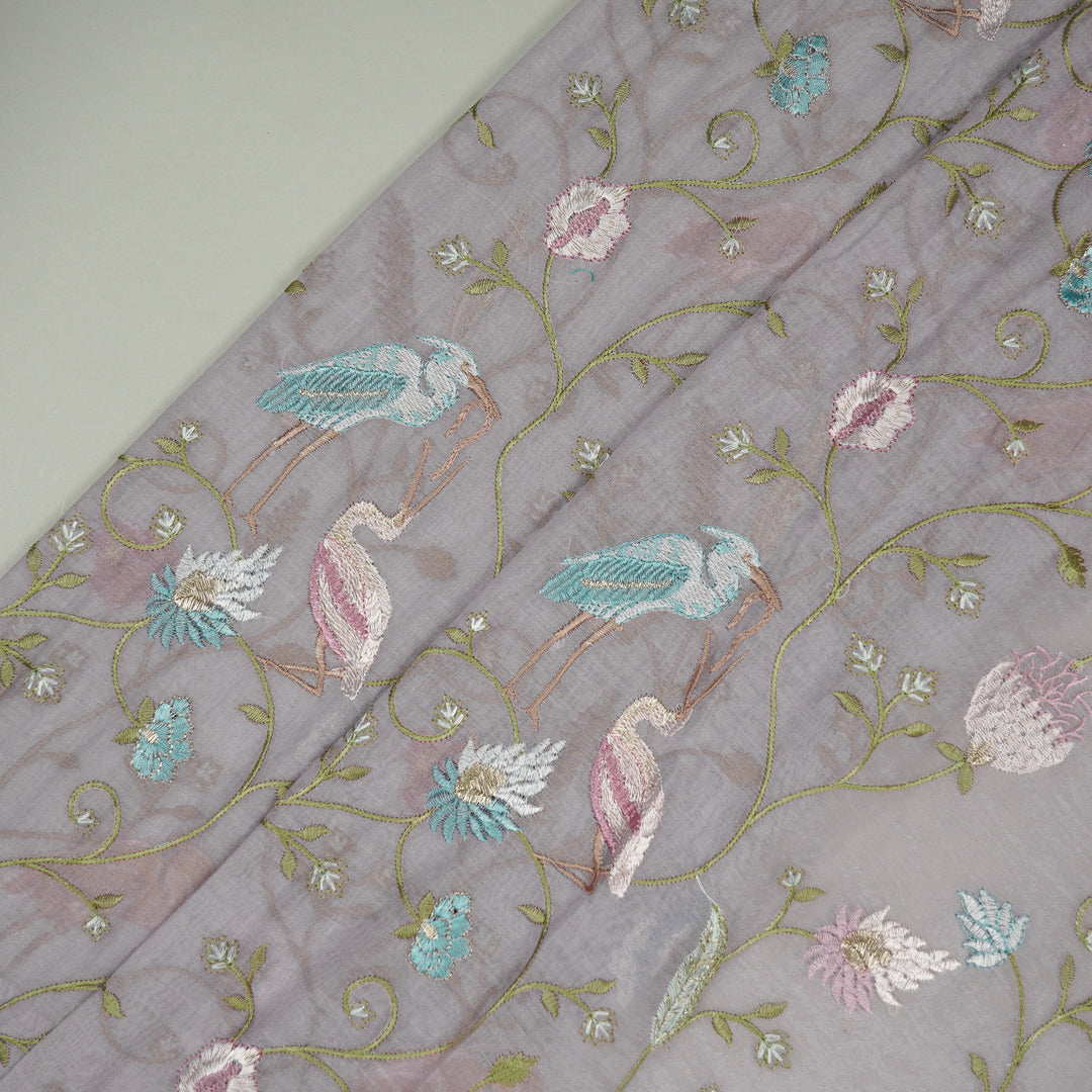 Arunima Jaal on Lavender Cotton Silk Embroidered Fabric