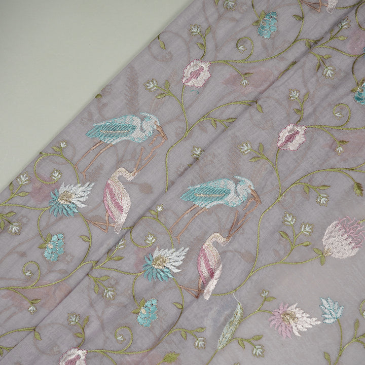 Arunima Jaal on Lavender Cotton Silk Embroidered Fabric