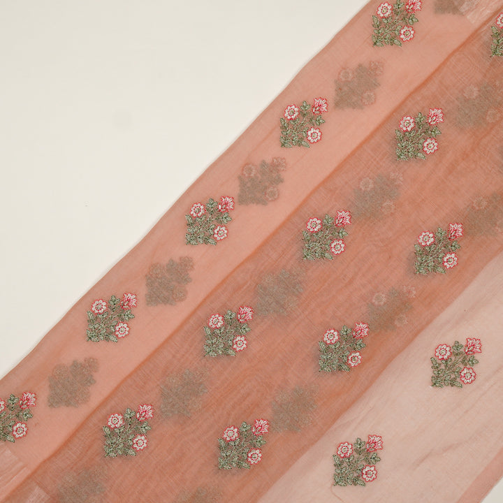 Rima Buti on Light Gajari Cotton Silk Embroidered Fabric