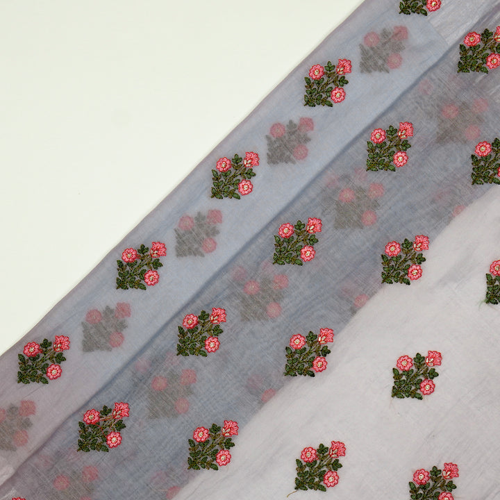 Rima Buti on Light Mauve Cotton Silk Embroidered Fabric