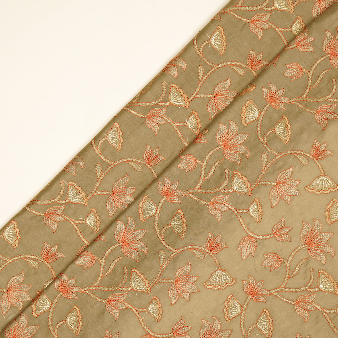 Manjusha Jaal on Mouse Luxe Silk Chanderi Embroidered Fabric