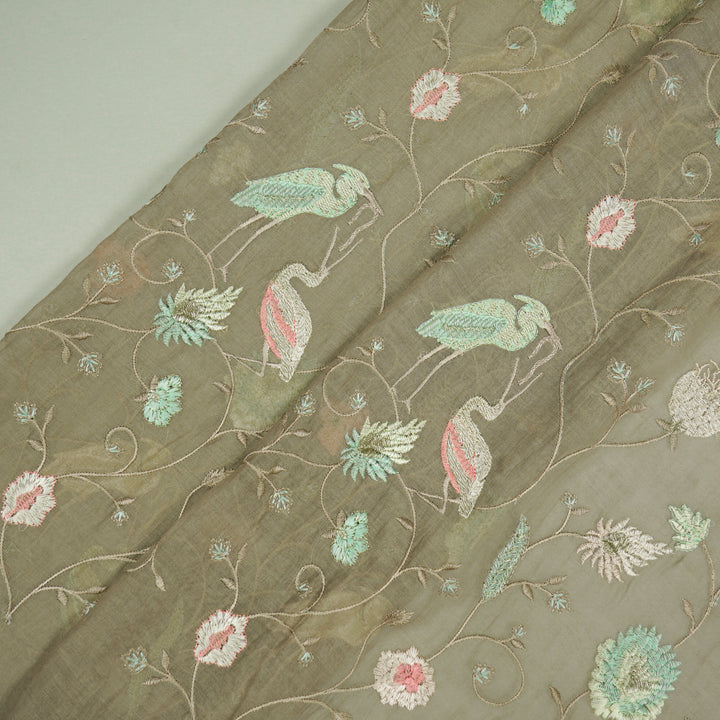 Arunima Jaal on Mouse Cotton Silk Embroidered Fabric