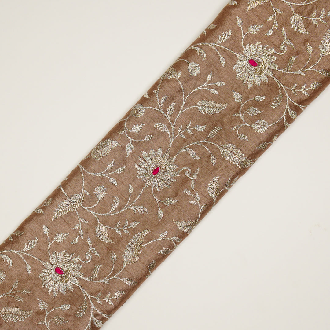 Kanira Jaal on Onion Dola Silk Embroidered Fabric