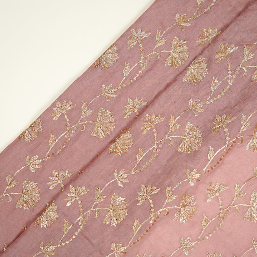 Nazma Jaal on Onion Tussar Chanderi Embroidered Fabric