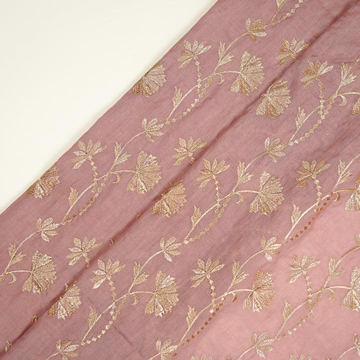 Nazma Jaal on Onion Tussar Chanderi Embroidered Fabric
