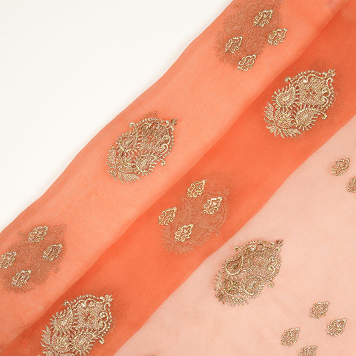 Suzan Buta on Orange Silk Organza Embroidered Fabric