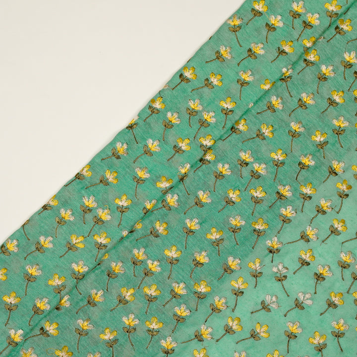 Varsha Buti on Persian/Green Cotton Linen Embroidered Fabric