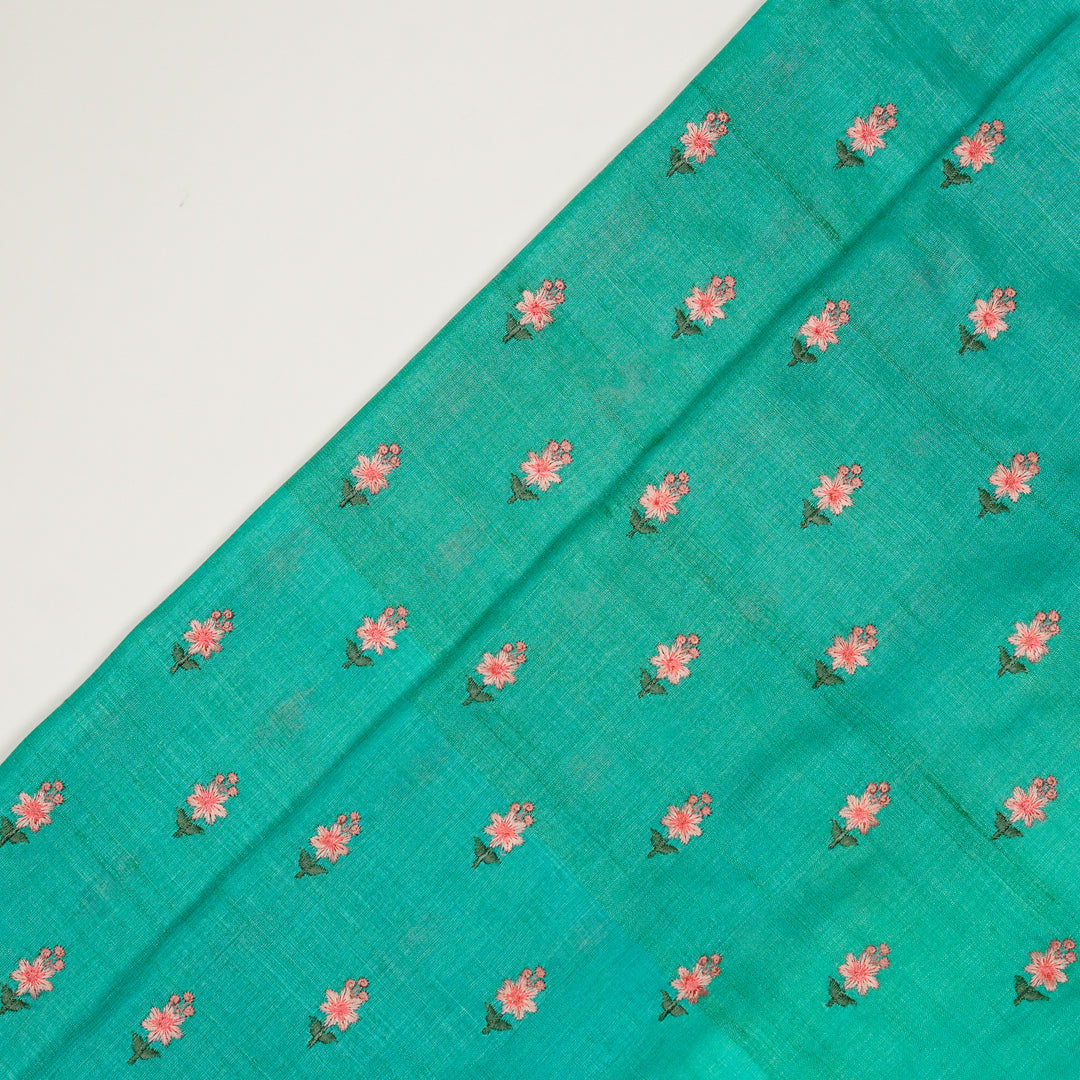 Adila Buti on Teal Tussar Silk