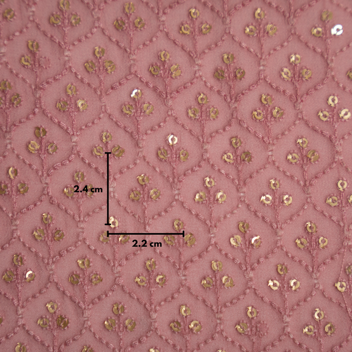 Yami Sequins Jaal on Onion Pink Georgette
