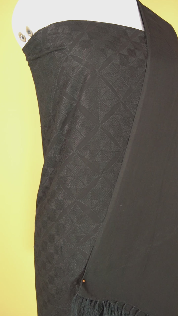 Anjana Jaal Suit fabric set on Georgette (Unstitched)- Black