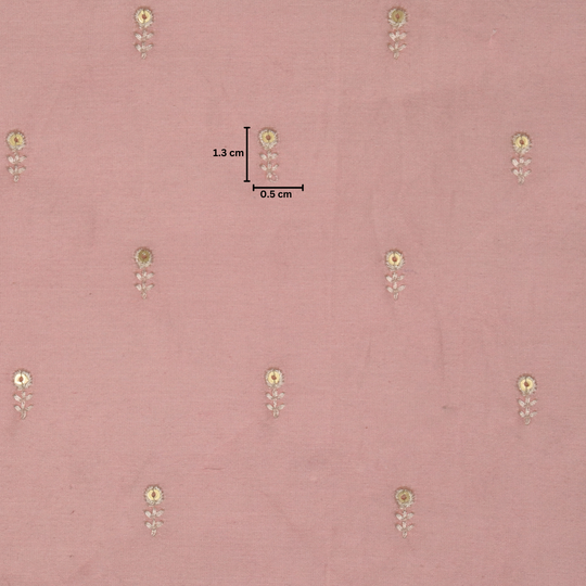 Pink - Handloom Zari Buti Chanderi Silk 2pc Unstitched Dress Material 11
