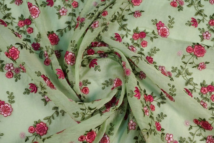 Ivana Jaal On Sea Green Cotton Silk