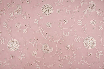 Gulmohar with Sequin Touch on Pink Cotton* Silk-Zarinama