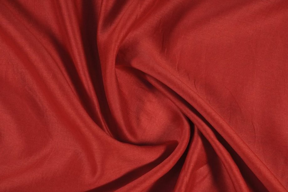 Blood Red Plain Silk Chanderi- Zarinama