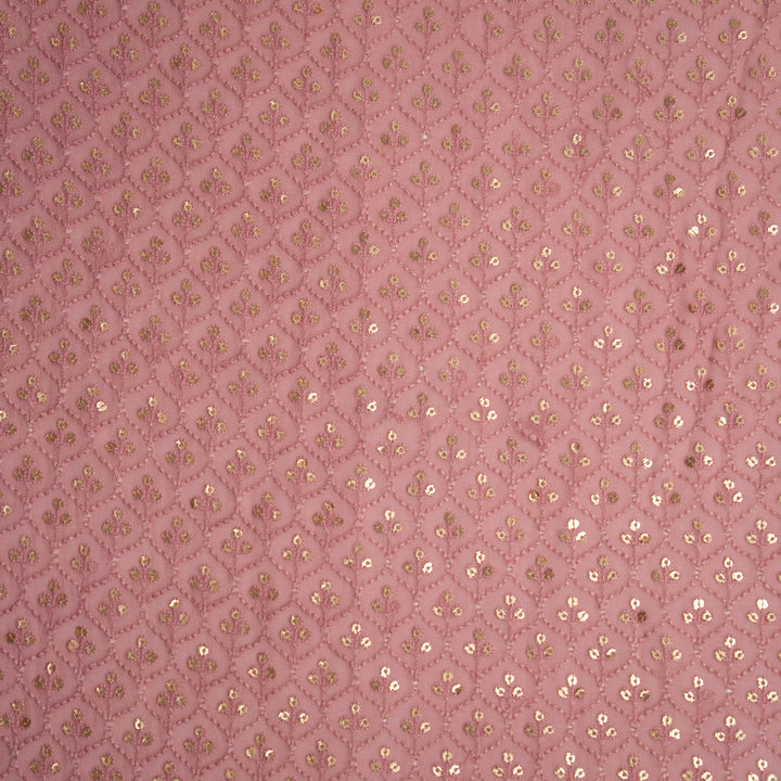 Yami Sequins Jaal on Onion Pink Georgette