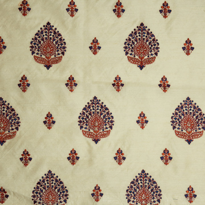 Peru Buta on Natural Munga Silk