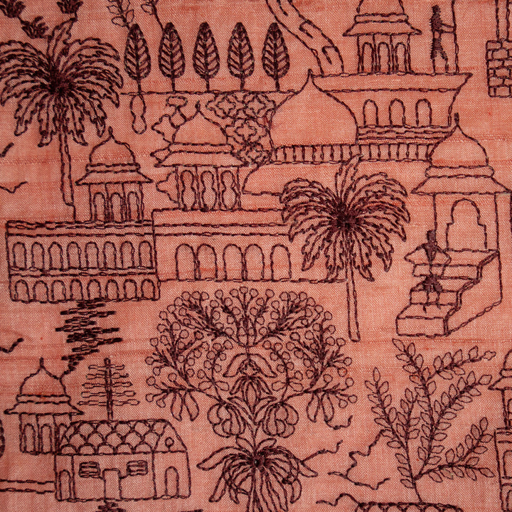 Umarah Jaal on Deep Peach Tussar Silk