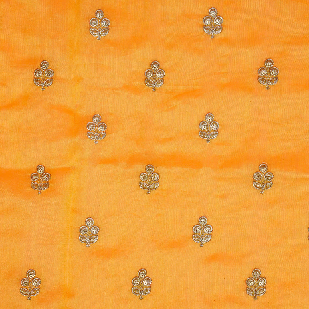 Erum Embroidered Dupatta on Gold Silk Chanderi