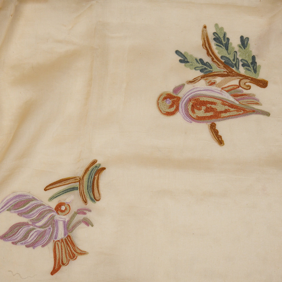 Kashvi Embroidered Dupatta on Light Cream Silk Chanderi-Zarinama