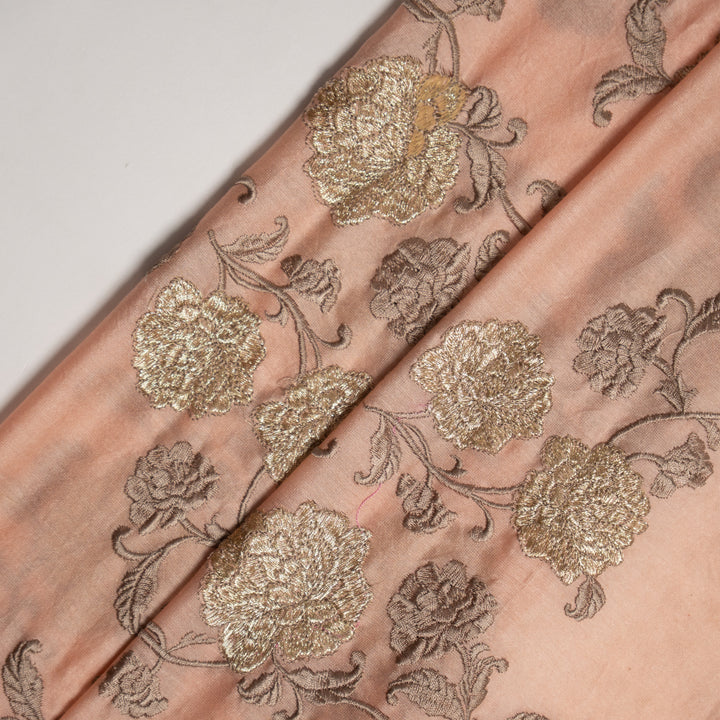 Miraya Jaal on Light Peach Silk Chanderi