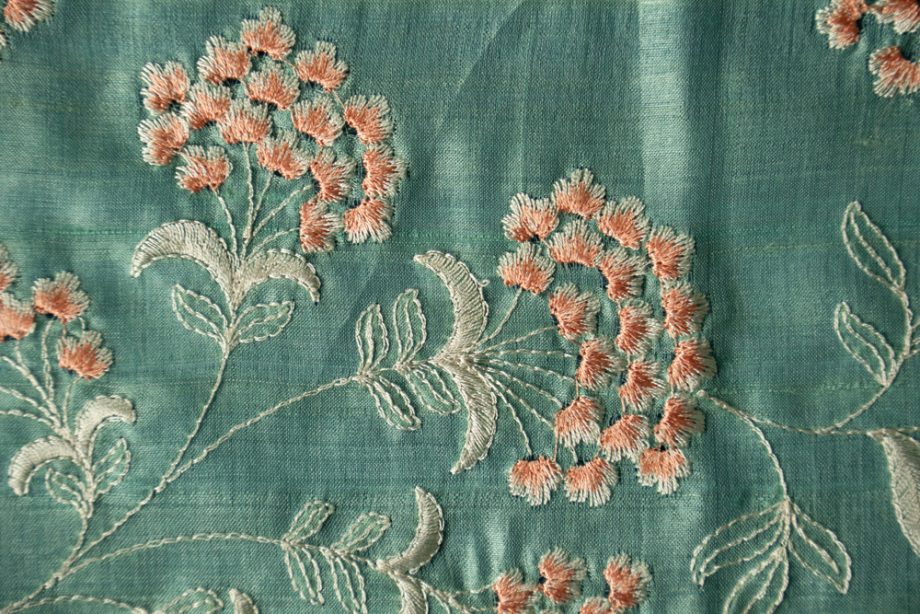 Nisaar Floral Jaal on Aqua Tussar Silk