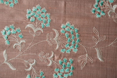 Nisaar Floral Jaal on Lite Peach Tussar Silk