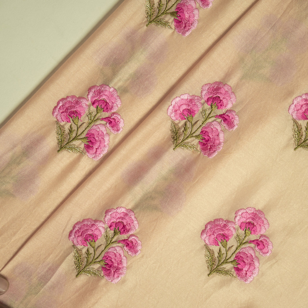 Advika Floral Buta on Light Blush Silk Chanderi